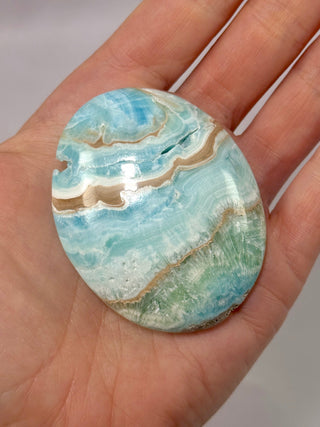 BLUE ARAGONITE PALM STONE (3) Palm stone The Crystal Avenues 