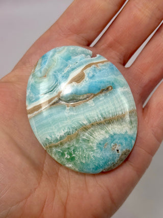 BLUE ARAGONITE PALM STONE (3) Palm stone The Crystal Avenues 