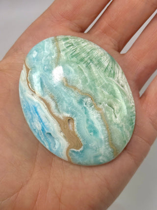 BLUE ARAGONITE PALM STONE (4) Palm stone The Crystal Avenues 