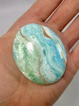 BLUE ARAGONITE PALM STONE (4) Palm stone The Crystal Avenues 