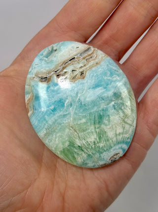 BLUE ARAGONITE PALM STONE (5) Palm stone The Crystal Avenues 