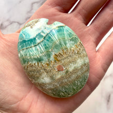 Load image into Gallery viewer, BLUE GREEN ARAGONITE PALM STONE (3) The Crystal Avenues 
