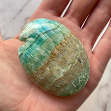 Load image into Gallery viewer, BLUE GREEN ARAGONITE PALM STONE (3) The Crystal Avenues 
