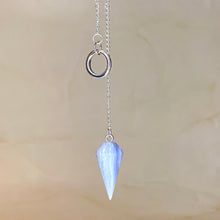 Load image into Gallery viewer, BLUE LACE AGATE PENDULUM - LONG Raw Crystal The Crystal Avenues 
