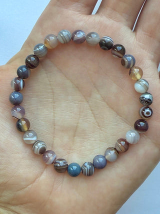 BOTSWANA AGATE BRACELET (6MM) Bracelet The Crystal Avenues 