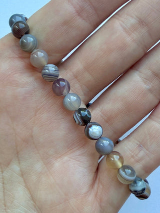 BOTSWANA AGATE BRACELET (6MM) Bracelet The Crystal Avenues 
