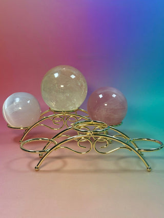 BRASS SPHERE STAND The Crystal Avenues ORNATE 