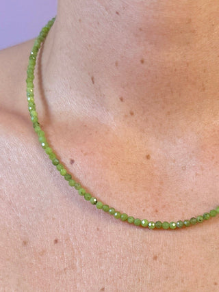 CANADIAN JADE FACET CHOKER NECKLACE Necklace The Crystal Avenues 