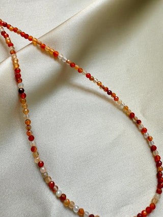 CARNELIAN FACET CHOKER NECKLACE Necklace The Crystal Avenues 
