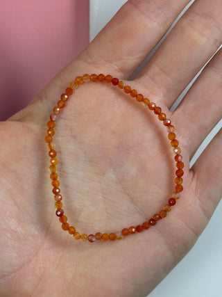 CARNELIAN FACET STRETCH BRACELET Bracelet The Crystal Avenues 