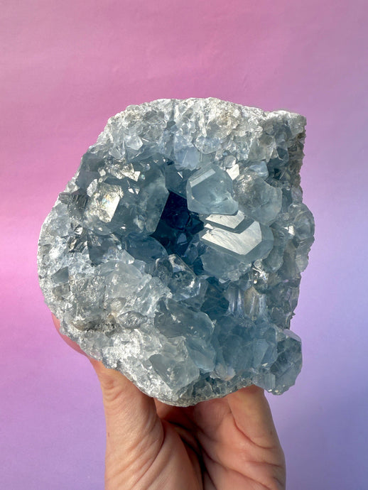 CELESTITE CLUSTER (2) Cluster The Crystal Avenues 