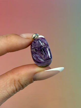 CHAROITE 925 STERLING SILVER PENDANT (4) Necklace The Crystal Avenues 