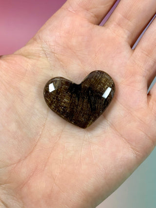 CHOCOLATE CALCITE HEART (2) Palmstone The Crystal Avenues 