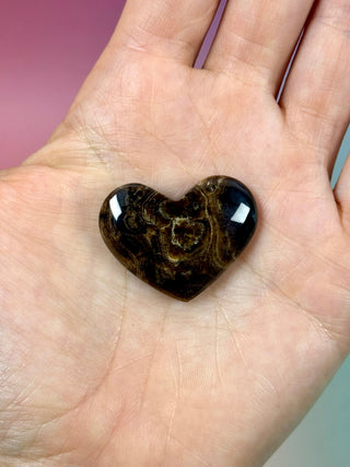 CHOCOLATE CALCITE HEART (3) Palmstone The Crystal Avenues 