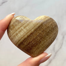 Load image into Gallery viewer, CHOCOLATE CALCITE HEART (3) Palmstone The Crystal Avenues 
