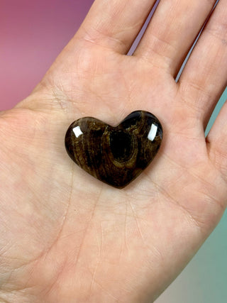 CHOCOLATE CALCITE HEART (3) Palmstone The Crystal Avenues 