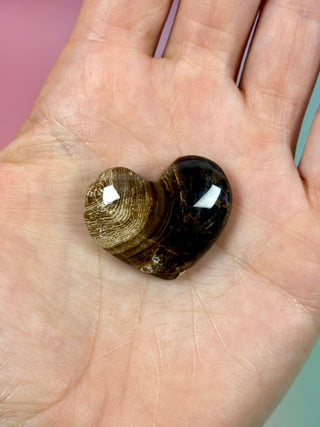 CHOCOLATE CALCITE HEART (4) Palmstone The Crystal Avenues 