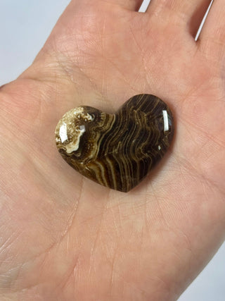 CHOCOLATE CALCITE HEART (F) Palmstone The Crystal Avenues 