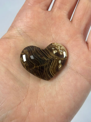 CHOCOLATE CALCITE HEART (F) Palmstone The Crystal Avenues 