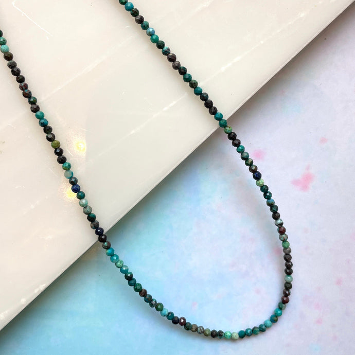 CHRYSOCOLLA FACET CHOKER NECKLACE Bracelet The Crystal Avenues 
