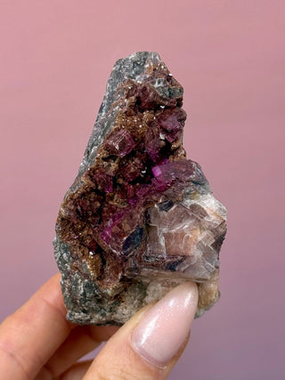 Cobaltoan Calcite on Dolomite – Kolwezi, DR Congo (5) Cluster The Crystal Avenues 