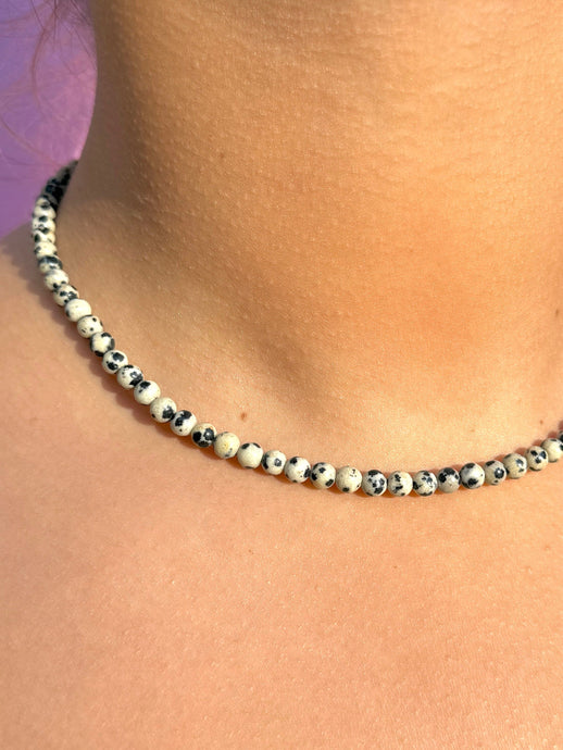 DALMATIAN JASPER CHOKER NECKLACE Necklace The Crystal Avenues 