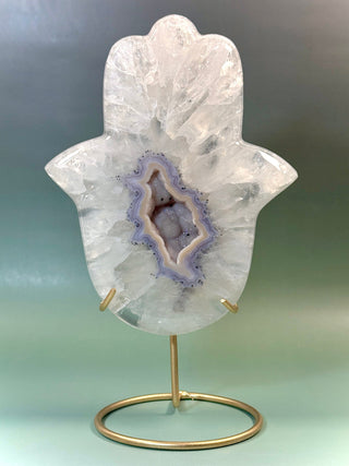 DRUZY AGATE HAMSA - EXCLUSIVE QUALITY (A) The Crystal Avenues 