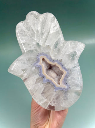 DRUZY AGATE HAMSA - EXCLUSIVE QUALITY (A) The Crystal Avenues 