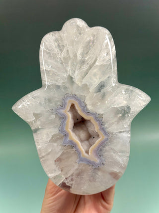 DRUZY AGATE HAMSA - EXCLUSIVE QUALITY (A) The Crystal Avenues 