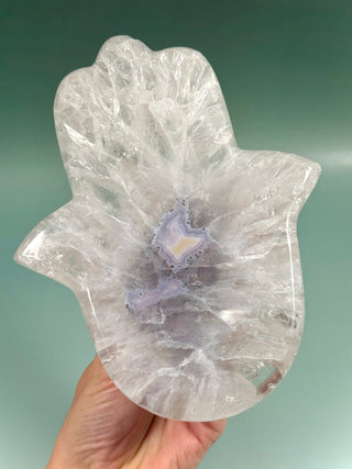 DRUZY AGATE HAMSA - EXCLUSIVE QUALITY (A) The Crystal Avenues 