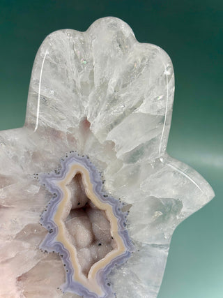 DRUZY AGATE HAMSA - EXCLUSIVE QUALITY (A) The Crystal Avenues 