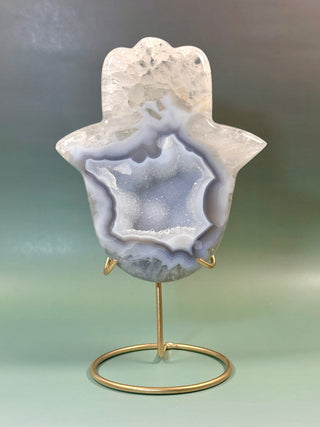 DRUZY AGATE HAMSA - EXCLUSIVE QUALITY (B) The Crystal Avenues 