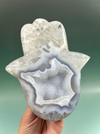 DRUZY AGATE HAMSA - EXCLUSIVE QUALITY (B) The Crystal Avenues 