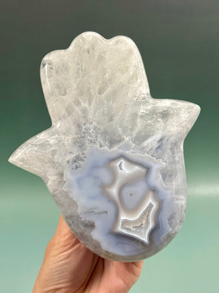 DRUZY AGATE HAMSA - EXCLUSIVE QUALITY (B) The Crystal Avenues 