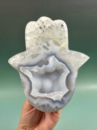 DRUZY AGATE HAMSA - EXCLUSIVE QUALITY (B) The Crystal Avenues 