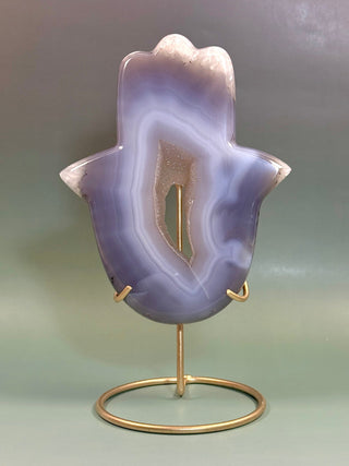 DRUZY AGATE HAMSA - EXCLUSIVE QUALITY (C) The Crystal Avenues 