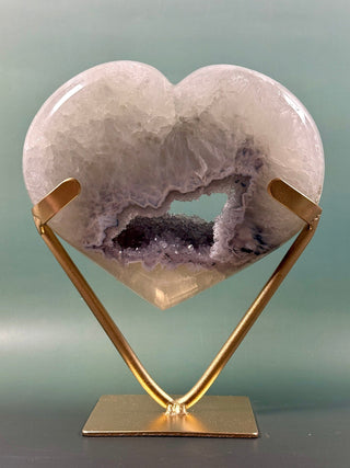 DRUZY AGATE HEART - EXCLUSIVE QUALITY (1) The Crystal Avenues 