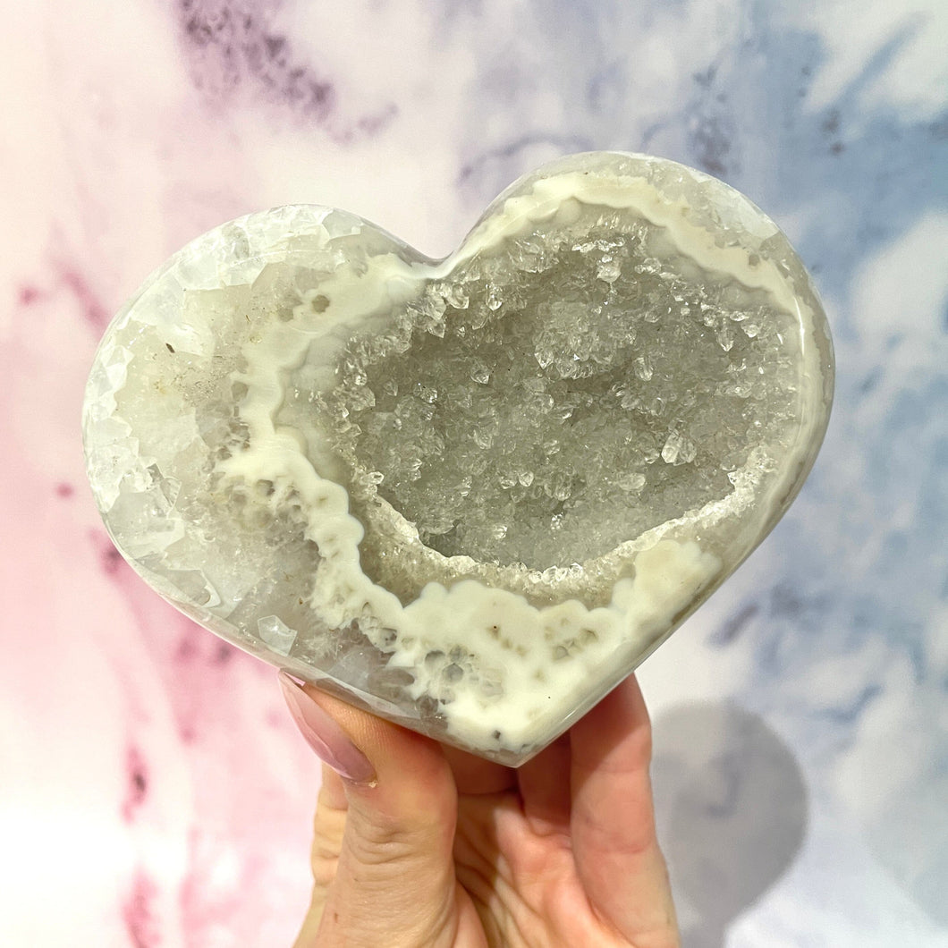 DRUZY AGATE HEART - EXCLUSIVE QUALITY (3) The Crystal Avenues 
