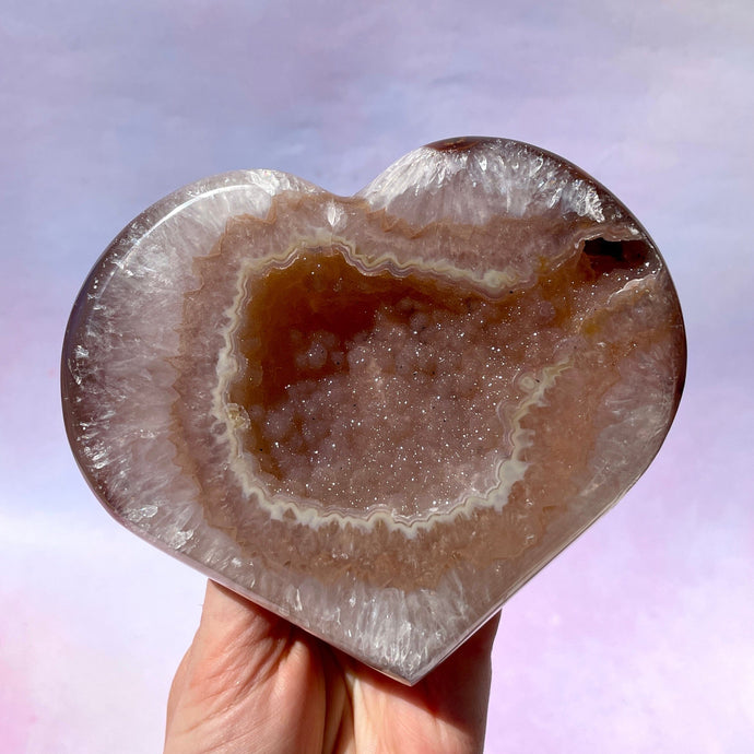 DRUZY AGATE HEART - EXCLUSIVE QUALITY NO. 1 The Crystal Avenues 