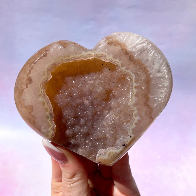 DRUZY AGATE HEART - EXCLUSIVE QUALITY NO. 3 The Crystal Avenues 