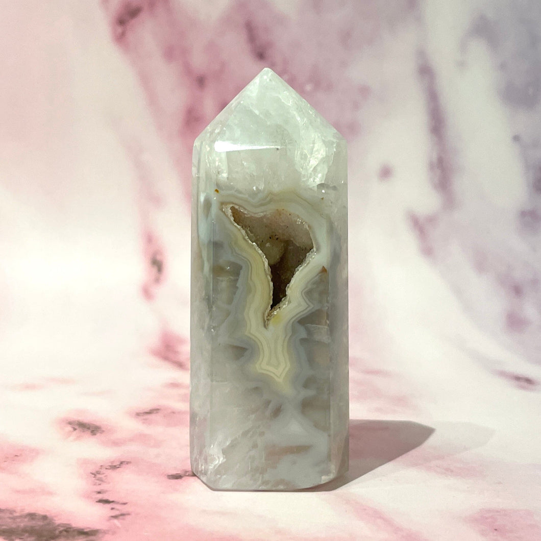 DRUZY AGATE TOWER - EXCLUSIVE QUALITY (W) The Crystal Avenues 
