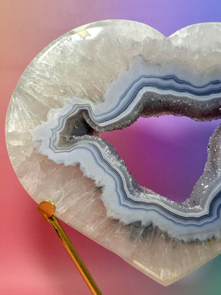 DRUZY AGATE XL HEART - EXCLUSIVE QUALITY (A) The Crystal Avenues 