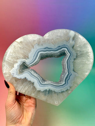 DRUZY AGATE XL HEART - EXCLUSIVE QUALITY (A) The Crystal Avenues 
