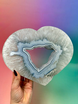 DRUZY AGATE XL HEART - EXCLUSIVE QUALITY (A) The Crystal Avenues 