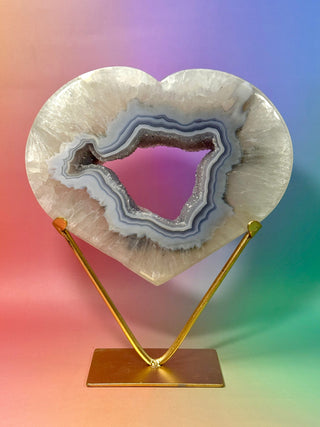 DRUZY AGATE XL HEART - EXCLUSIVE QUALITY (A) The Crystal Avenues 