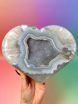 DRUZY AGATE XL HEART - EXCLUSIVE QUALITY (B) The Crystal Avenues 