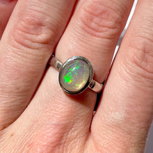 Load image into Gallery viewer, ETHIOPIAN OPAL SILVER RING (2) SIZE: 55.5 The Crystal Avenues 
