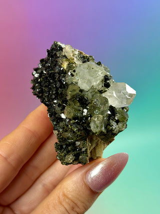 FAIRY FORREST EPIDOTE W. QUARTZ (13) Cluster The Crystal Avenues 