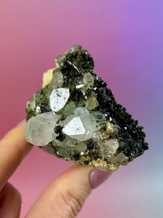 FAIRY FORREST EPIDOTE W. QUARTZ (13) Cluster The Crystal Avenues 