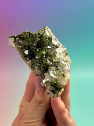 FAIRY FORREST EPIDOTE W. QUARTZ (14) Cluster The Crystal Avenues 